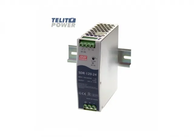 120W Industrijsko napajanje na DIN šini  SDR-120-24 MEAN WELL 