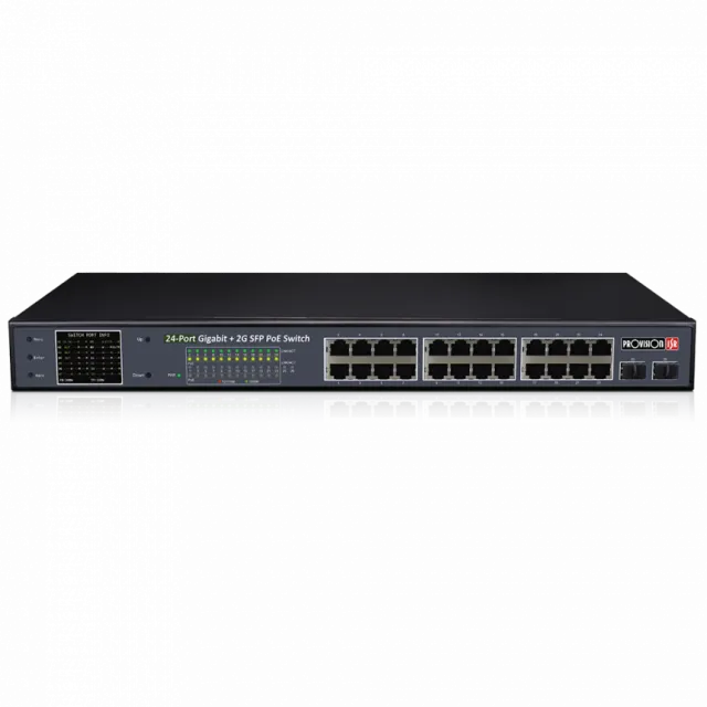 24-portni Giga PoE Switch 370W+2 SFP POES-24370GCL+2SFP