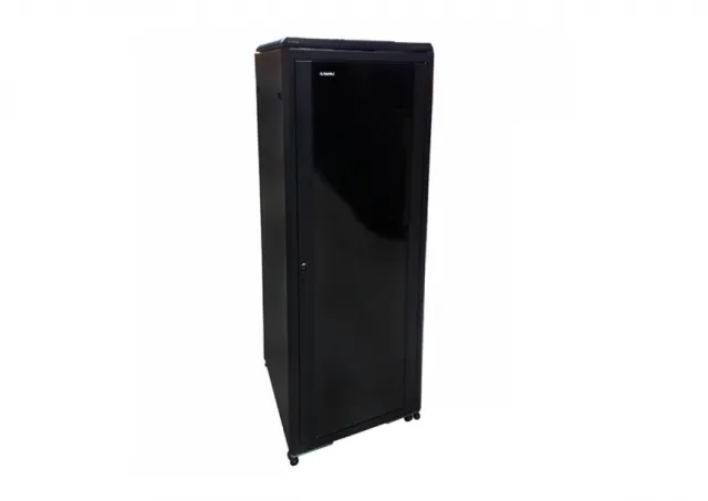 31U/19" rek orman stojeći Netiks E6631 (ŠxDxV) 600x600x1600mm, staklena prednja vrata sa bravom, točkići i nožice sa nivelacijom, prednje i zadnje šine 19" sa brojevima unita, nosivost do 300kg