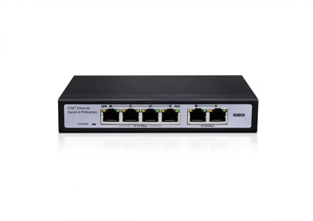 4-kanalni 10/100Mbps 60w PoE switch+ Uplink 2-port POES-0460C+2I