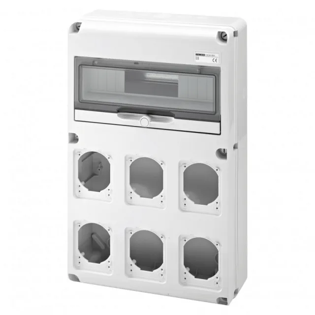 68QDIN, Razvodna tabla 14M+6 prik.polja, 16/32A IP44/67-IP65 GW68008N