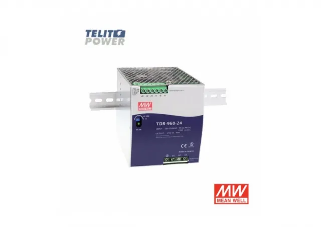 960W Trofazno Industrijsko napajanje na DIN šini  sa PFC  funkcijom TDR-960-24 MEAN WELL 