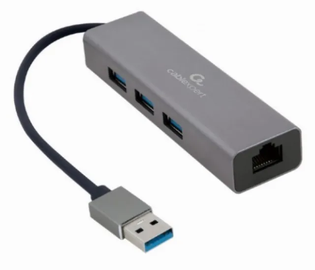 A-AMU3-LAN-01 Gembird USB AM Gigabit network adapter with 3-port USB 3.0 hub 40285