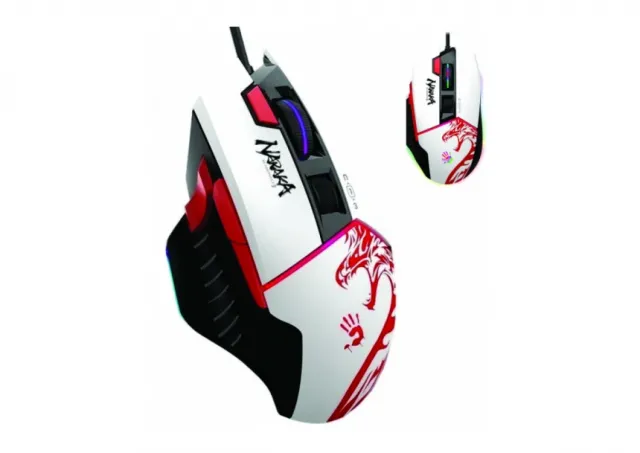 A4-W95 Max NARAKA Bloody RGB Gejmerski mis, 2000Hz/100-12.000 DPI, White USB 135mm