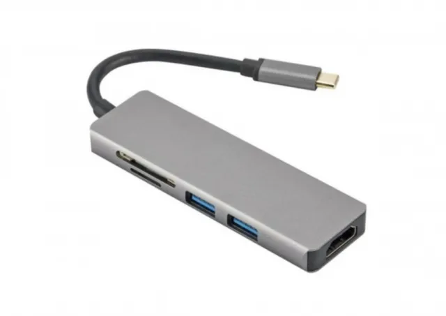 Adapter-konvertor TIP-C na HDMI+3USB 3.0+TIP C+SD/MICRO SD