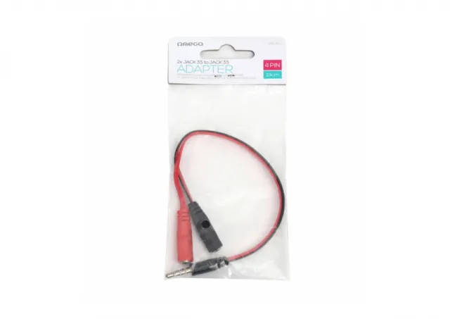 Adapter Omega OMJA2 2x jack 3.5-jack 3.5