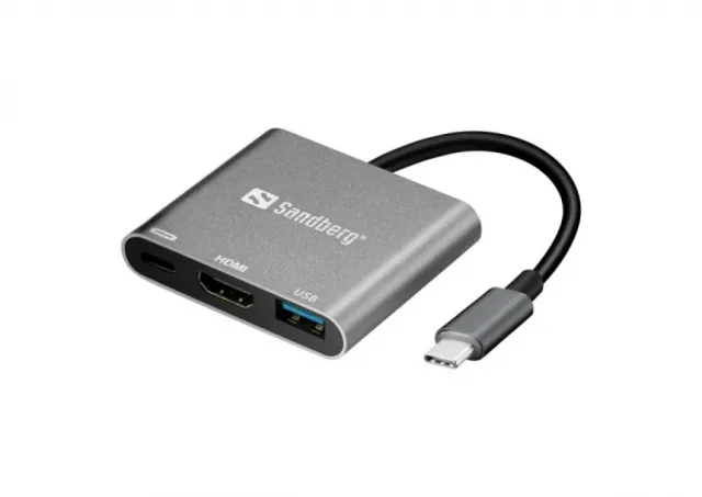 Adapter Sandberg 136-00 USB-C na HDMI+USB A+USB-C
