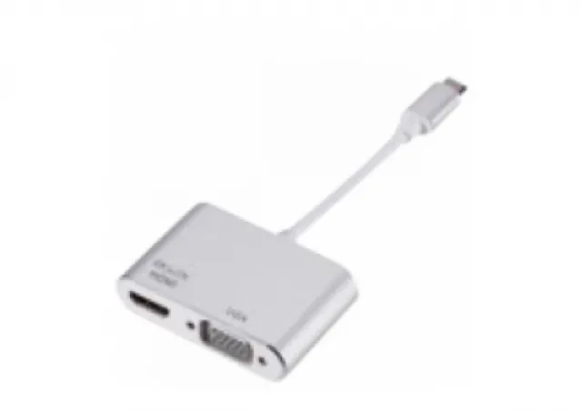 Adapter Stars Solutions USB-C na HDMI/VGA sivi