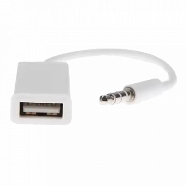 Adapter USB na AUX beli 17cm A017