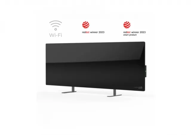 AENO Premium Eco Smart Heater, 700W, Tempered glass, Infrared+convection heating type, Plug type: Europe (E/F type), BLACK