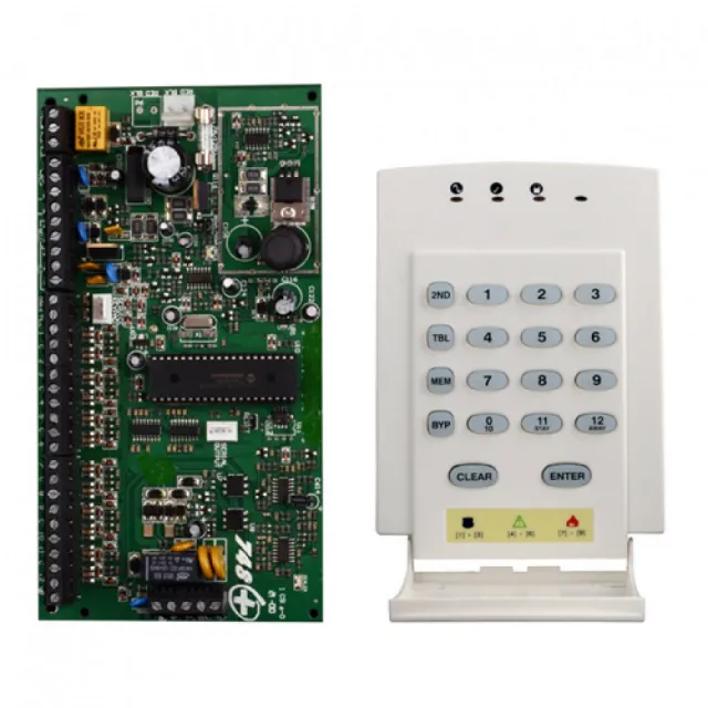 Alarmna protivprovalna centrala PA-748 sa 24 žične zone (12 sa dupliranjem) + PA-646 tastatura - RISC CPU, user-frendly programming, 2 particije, 49 korisničkih kodova, 256 događaja u baferu, 2 programibilna izlaza