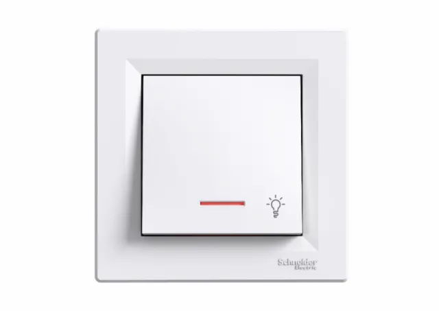 Asfora, 1P taster 10A svetlo, lokator, beli Schneider Electric EPH1800121