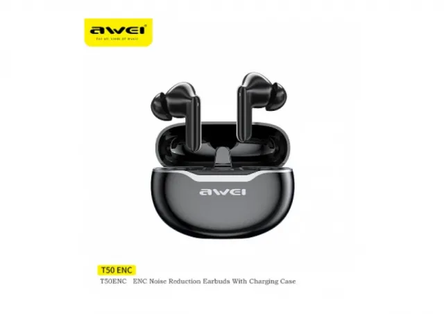 Awei Bluetooth Slušalice Bubice T50 ENC, crne