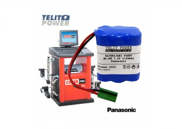  Baterija NIMH 7.2V 2100mAh Panasonic za mašinu za reglažu trapa CEMB DWA400R/800R