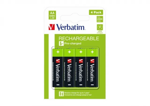 Baterija VERBATIM AA 2500mAh HR6 BLISTER 4kom punjive NiMH baterije 