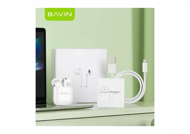 Bavin slušalice AirPods + kabl lightning bela
