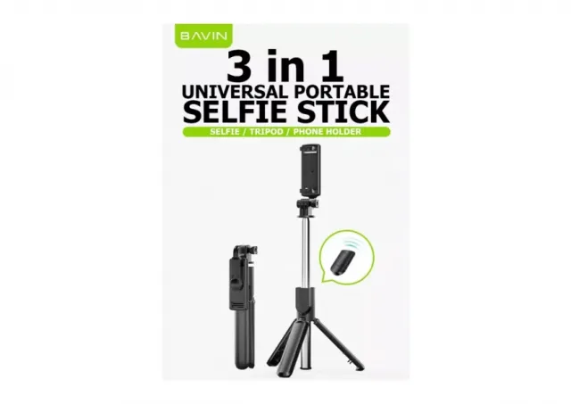 Bavin wireless selfi tripod štap crna