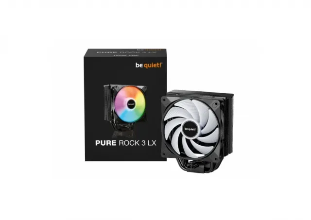be quiet! BK039 PURE ROCK 3 [LGA-1851 Default ILM and RL-ILM support/AM5], 190W TDP, Pure Wings 3 120mm PWM fan max. 31.2dB(A), 4 high-performance 6mm heat pipes with HDT technology