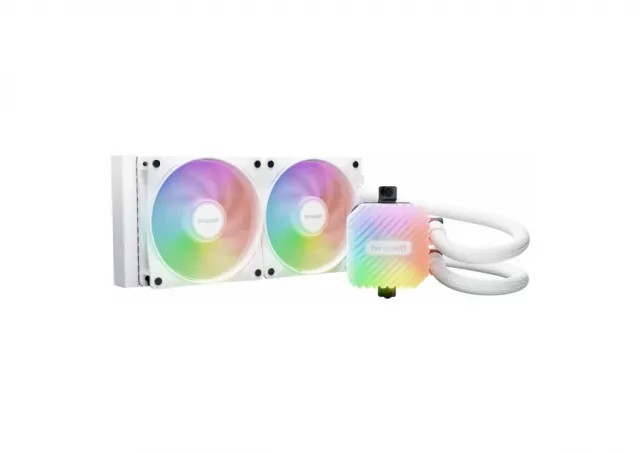 be quiet! BW021 LIGHT LOOP, 240mm White [LGA-1851 Default ILM and RL-ILM support], Pump with progressive IC, Two Light Wings LX PWM high-speed fans 120mm, ARGB-PWM hub for impressively vibrant ARGB illumination