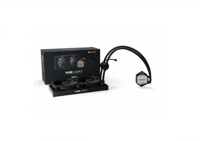 be quiet! PURE LOOP 2, 280mm [LGA-1851 Default ILM and RL-ILM support], Doubly decoupled PWM pump, Two Pure Wings 3 PWM fan 140mm, Unmistakable design with ARGB LED and aluminum-style