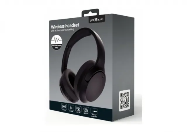 BHP-ANC-01 Gembird Bluetooth stereo Slusalice sa mikrofonom BT V5.3 500mAh/32Ohm, 8h Li-ion Crne