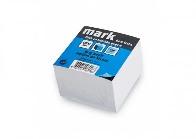 Blok za beleške 9x9x5cm MARK 600 lista, lajmovan  060183