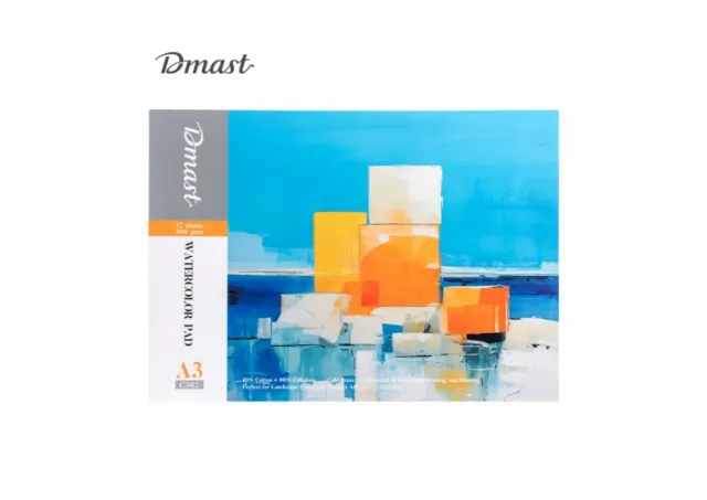 BLOK ZA CRTANJE DELI VODENIM BOJAMA DMAST PEBEO A3, 12 LISTA 300g PAPIR EC362