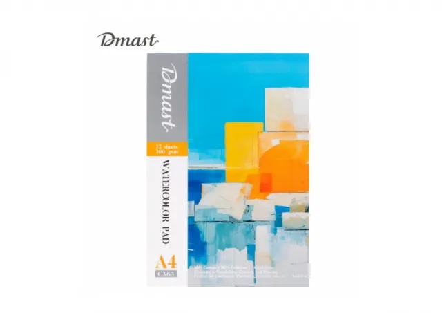 BLOK ZA CRTANJE DELI VODENIM BOJAMA DMAST PEBEO A4, 12 LISTA 300g PAPIR EC363