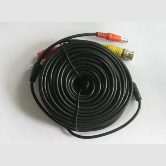BNC 75Ω coax + napojni DC činč hibridni patch kabl, dužina 10m, fabrički napravljen i testiran (AZVC10)