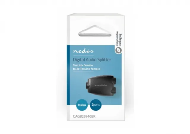 CAGB25940BK Splitter, TosLink zenski na 2x TosLink zenski adapter, Black