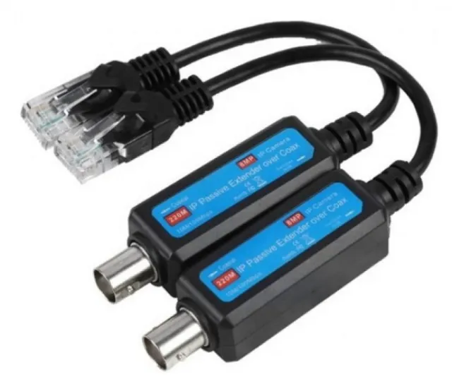 CAM-EXTENDER-ANIP GMB  Converter Analog to IP-IP passive extender over coax 220m 10-100mbps 8MP Tim 43764