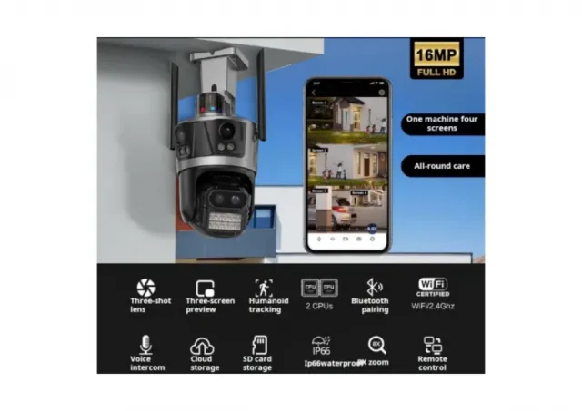 CAM-IP8MP-EP12-8X GMB kamera 8 mpix microSD iCSee xmeye pro app Two-way voice PTZ ip66, 3.6mm+3.6mm