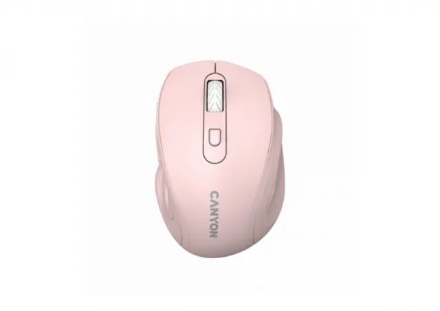 Canyon 6 buttons wireless 2.4Ghz mouse, MX8650A Sensor, DPI up to 1600,Injection case, 3 M life times left and right switches, 2xAAA battery, ABS material. Size: 105x71x40mm, Weight: 59g, Pink