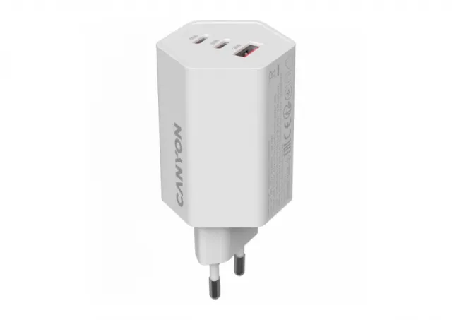 CANYON charger HEXAGON 65 GaN 65W 2xPD 1xQC EU White