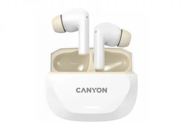 CANYON headset HEXAGON 7 TWS ANC+ENC Wireless Charge White Beige