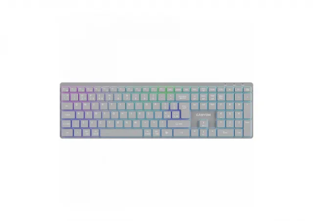 CANYON keyboard HKB-W11 UK/US RGB Dual Mode Wireless Grey