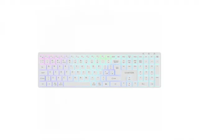 CANYON keyboard HKB-W11 UK/US RGB Dual Mode Wireless White