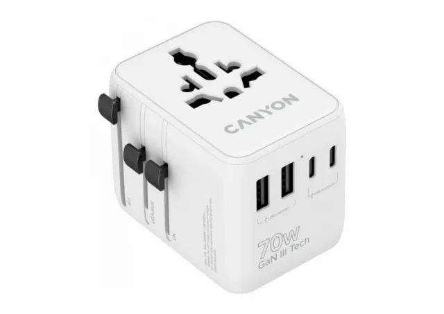 CANYON Travel Adapter OnTour 70 EU/UK/US/AUS 70W White