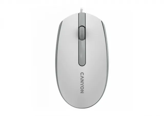 Canyon Wired  optical mouse with 3 buttons, DPI 1000, with 1.5M USB cable,White grey, 65*115*40mm, 0.1kg