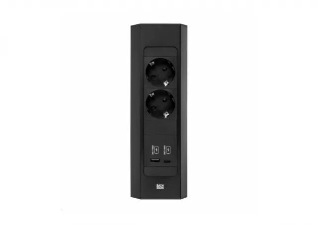 CASIA 2 Kuhinj.ugao.uticn.ALU,2xšuk,1xUSB A/C charg,crna,2m 932.102