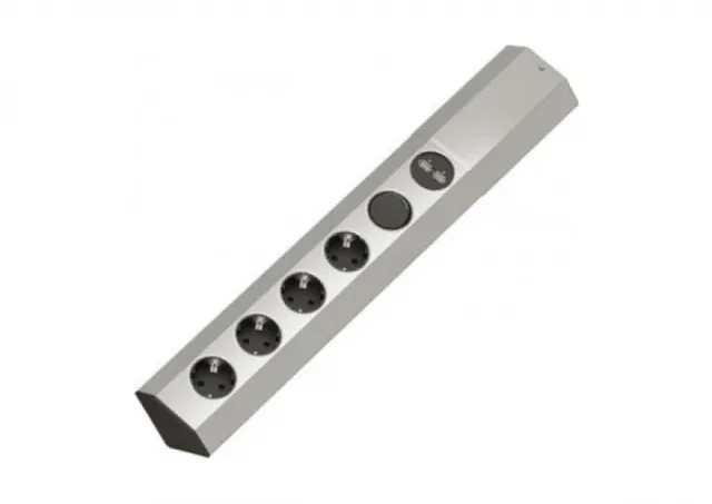 CASIA Kuhinjska ugaona uticn.ALU 4xšuko,prekid.2xUSB charger 923.008