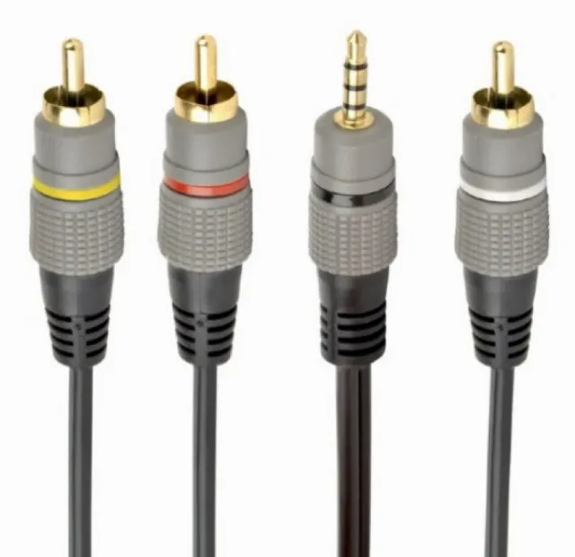 CCAP-4P3R-1.5M Gembird 3.5 mm 4-pin to RCA audio-video cable, 1.5m 38322