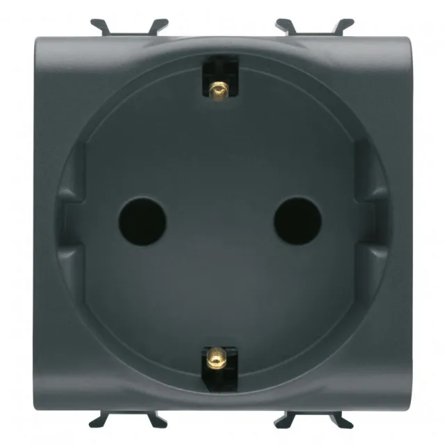 Chorus, šuko uticnica 2P+E 16A, 2M, crna GW12241
