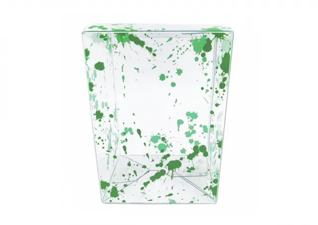 Clear Green Splatter 4'' Pop Protector With Film On It With Soft Crease Line And Automatic Bot Lock