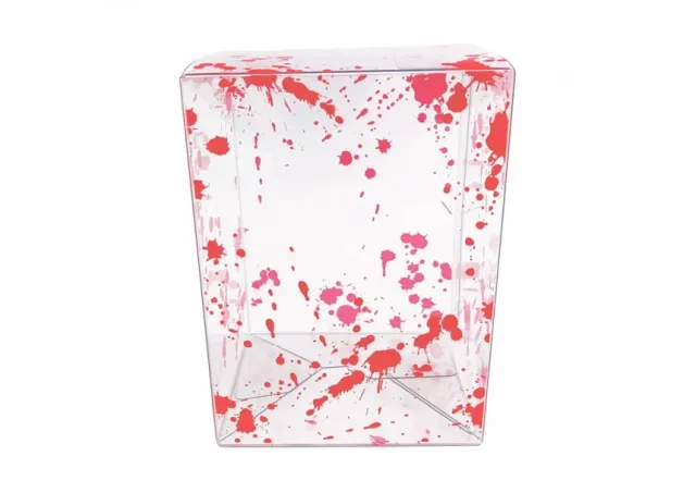 Clear Red Splatter 4'' Pop Protector With Film On It With Soft Crease Line And Automatic Bot Lock