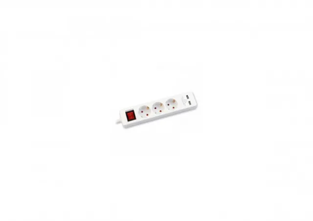 COMMEL ZAGREB D.O.O. Produzni kabl 1,4m 3xsuko sa sklopkom + 2xUSB, bel