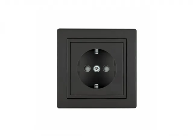 Crna dvopolna utičnica  ALC601.E1E1