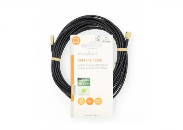 CSGL02210BK50 RP SMA Muski na RP SMA zenski, Gold Plated, 50 Ohm 5m
