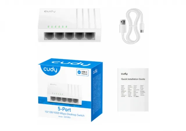 Cudy GS105U 5-Port Gigabit Ethernet Switch with USB-C Power Jack