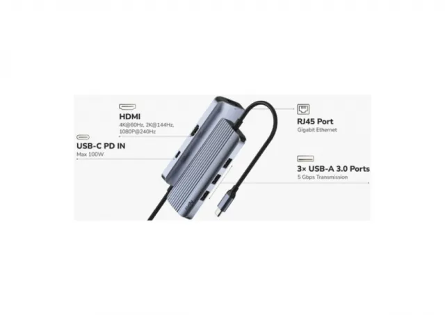 Cudy UH606 6-In-1 USB-C Hub with Gigabit Ethernet Port